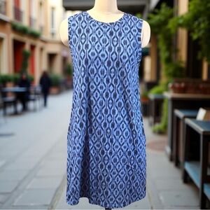 St. John's Bay Geometric Blue Casual Dress